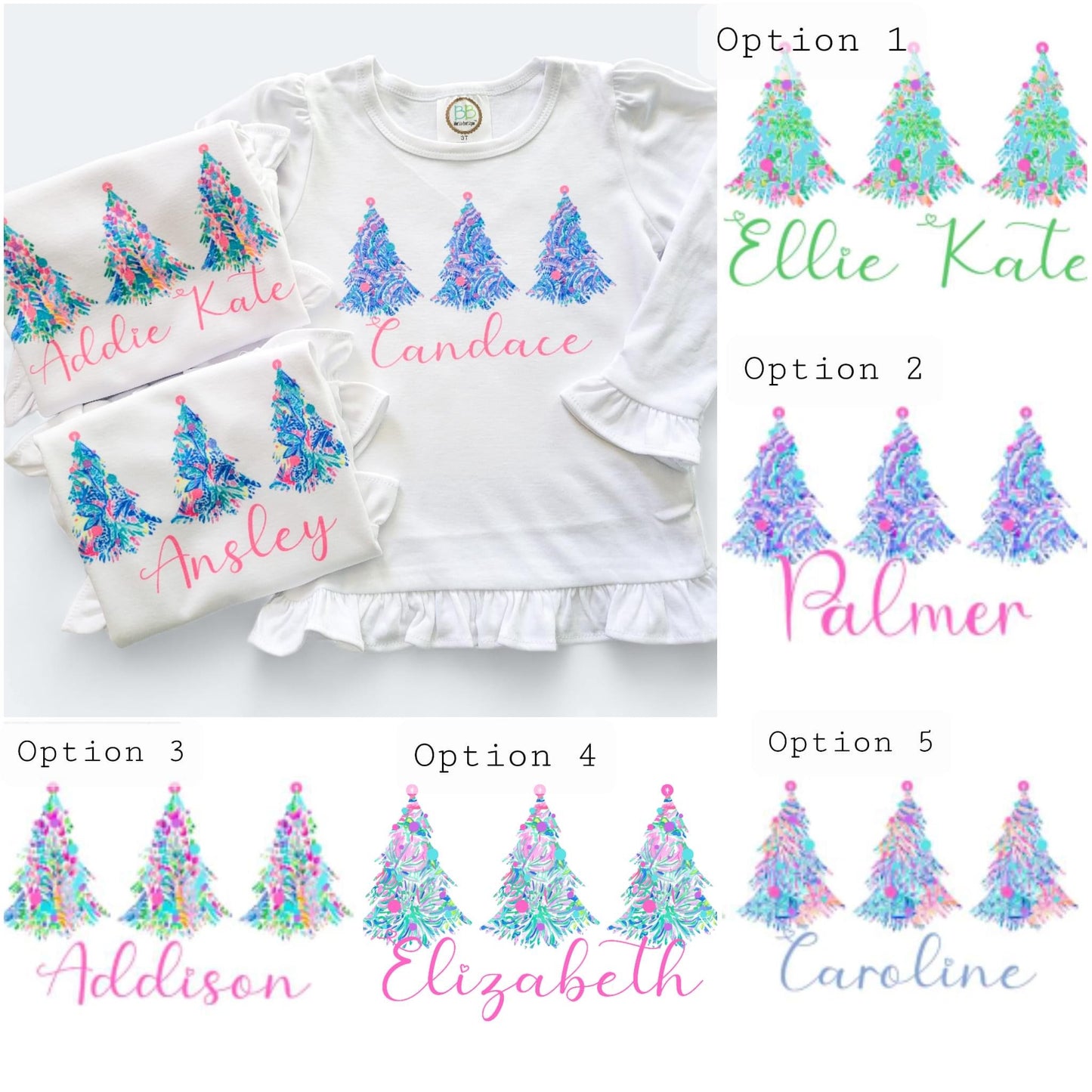 Lily Christmas Tree Ruffle Short Sleeve
