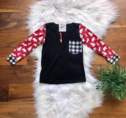 Winter Wonderland Pocket Henley by TwoCan