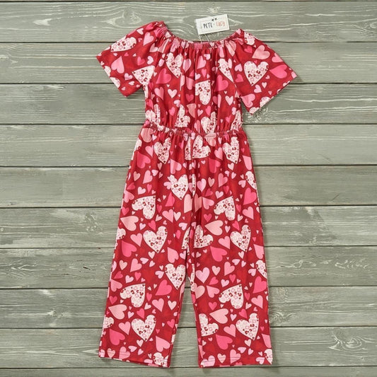Pre-Order Heart Print Jungle Romper by Pete + Lucy