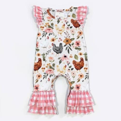 Spring Chickens Infant Romper by Clover Cottage