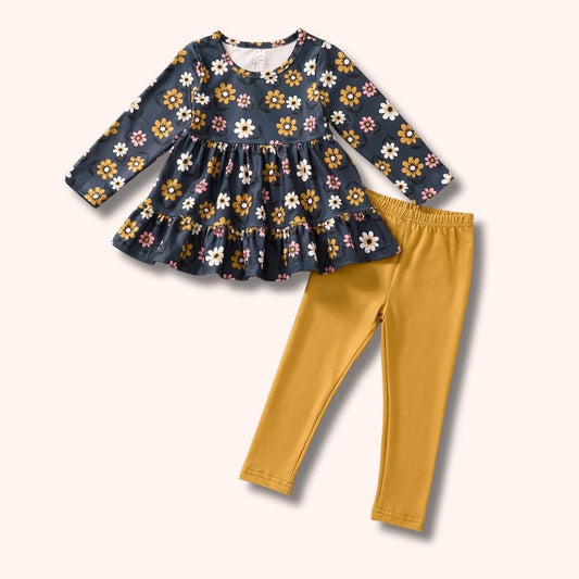 Golden Bouquet Pants Set By Pete + Lucy