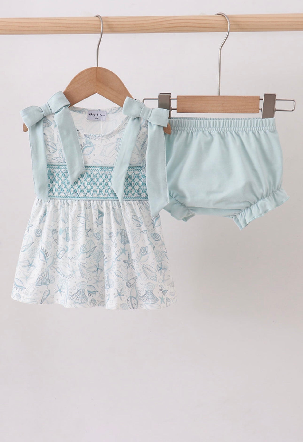 Sea Shell Smocked Bloomer Set