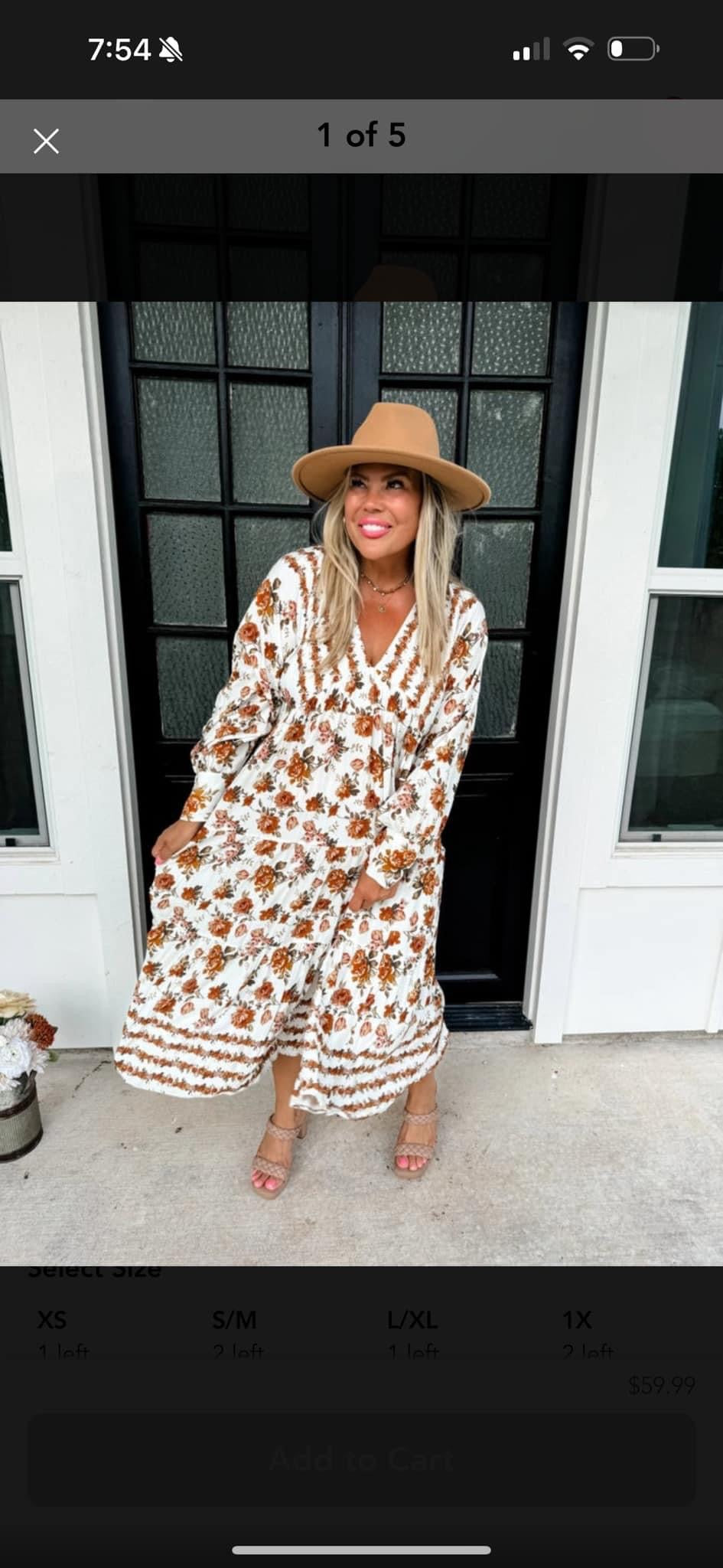 KORA FALL FLORAL DRESS BY BLAKELY DESIGNS