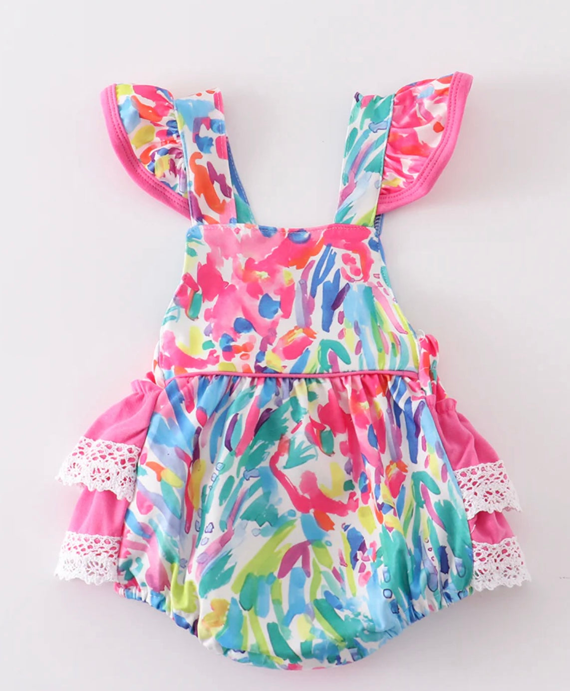 Pink Floral Print Girls Bubble by Honeydew