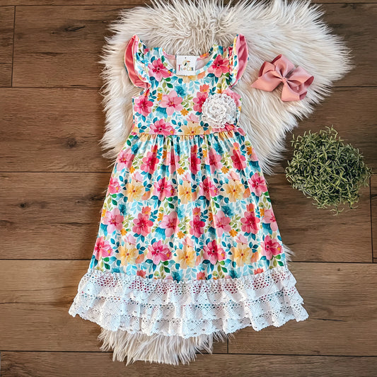 Watercolor Heart Lace Maxi Dress By TwoCan