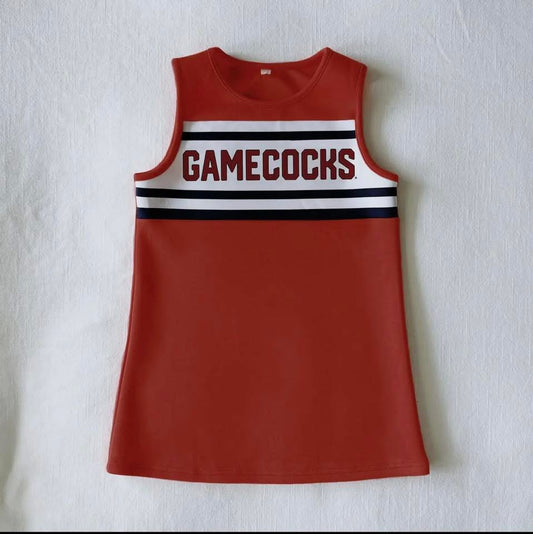 The University of South Carolina | Deep Red Striped Cheer Dress