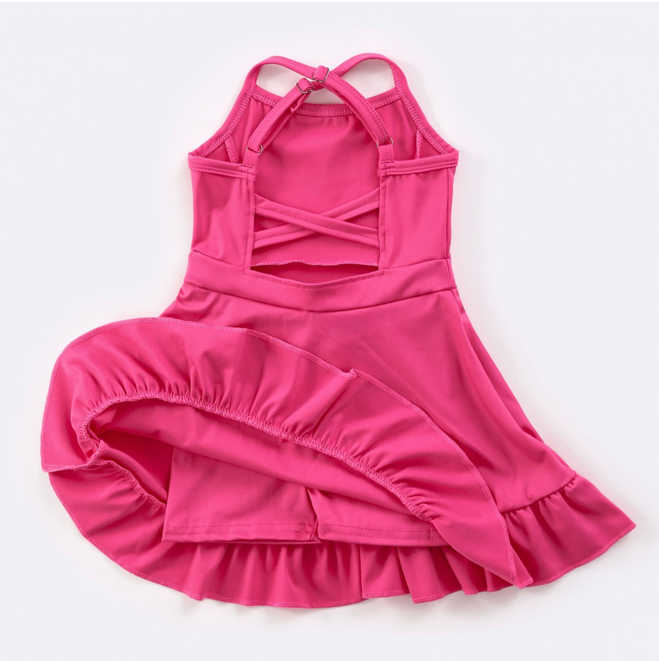Hot Pink Athletic Girls Dress By Clover Cottage