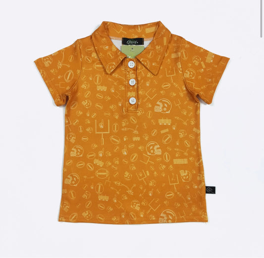 Field Goal Football Boys Collar Shirt By Clover Cottage