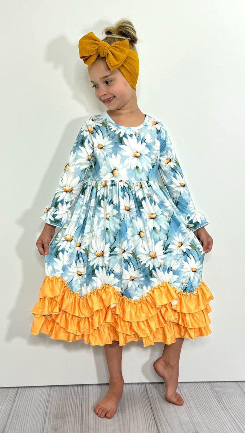 Blue Daisy Maxi Dress by Clover Cottage
