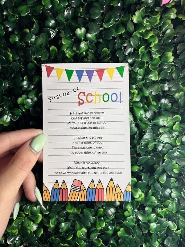 First Day of School Bracelet By Clover Cottage
