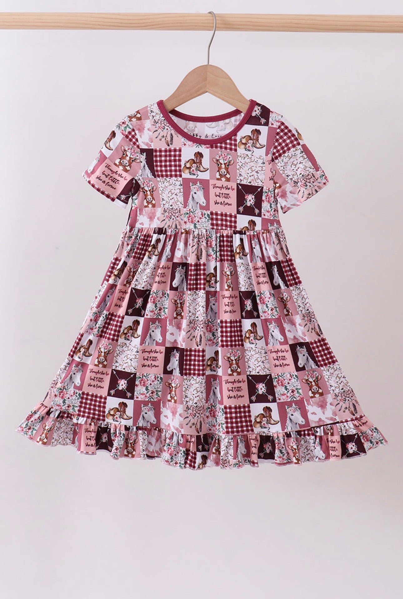 Pink Checkered Farm Bamboo Dress By HoneyDew