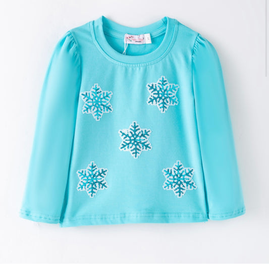 Snowflake Sequin Shirt By Clover Cottage