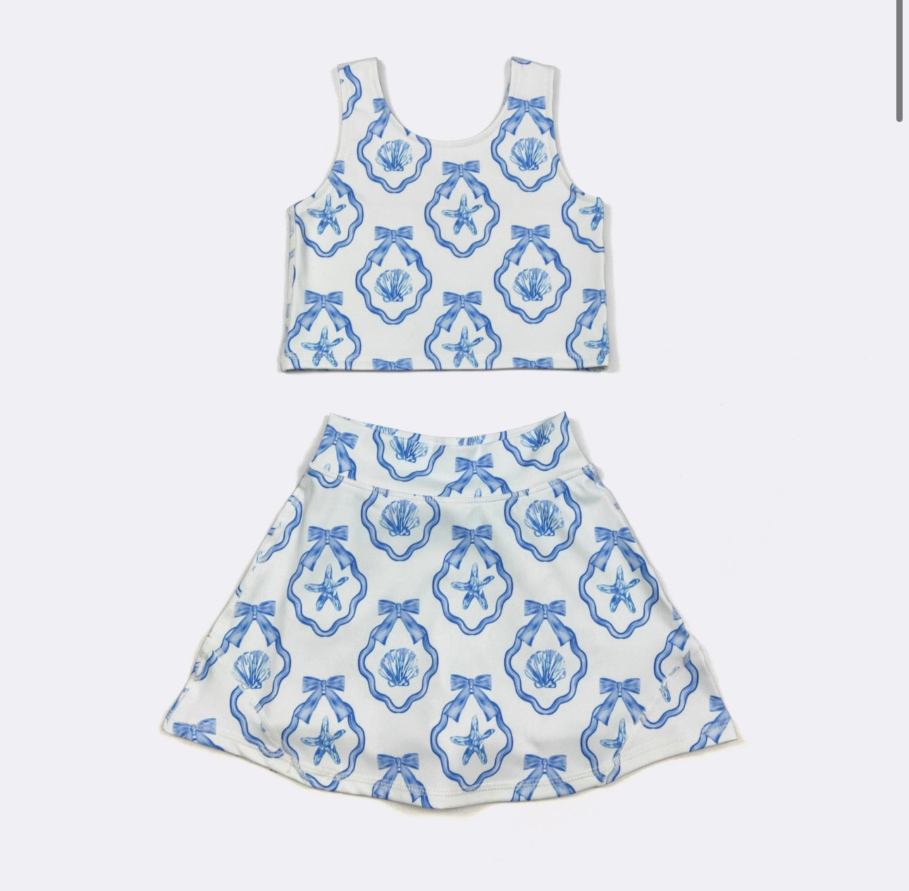 Blue Seashell Belle Girls Skort Set