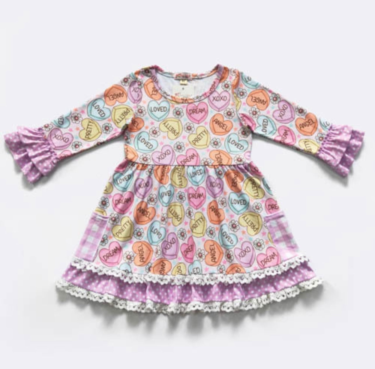 Candy Heart Girls Dress by Clover Cottage