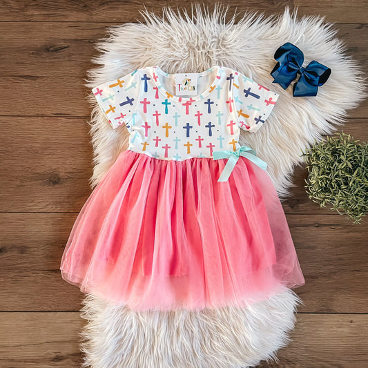 Colorful Crosses Tulle Dress by TwoCan