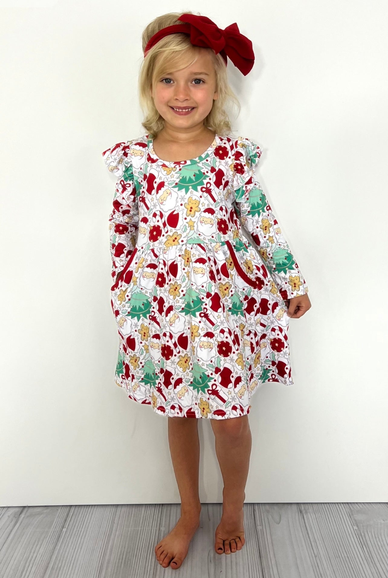 Christmas Collage Girls Dress by Clover Cottage