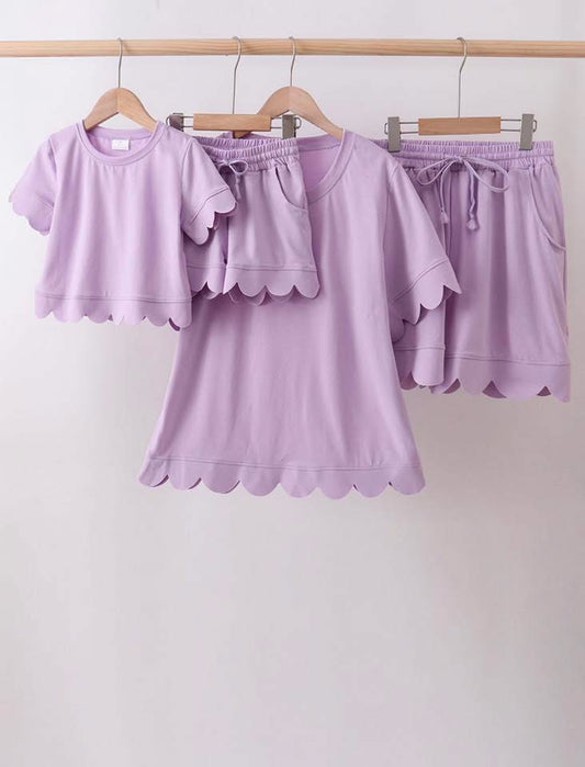 Lavender Scalloped Mom + Me Short Set