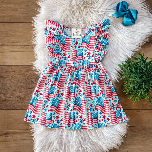 Flowing Flags Girls Dress by TwoCan