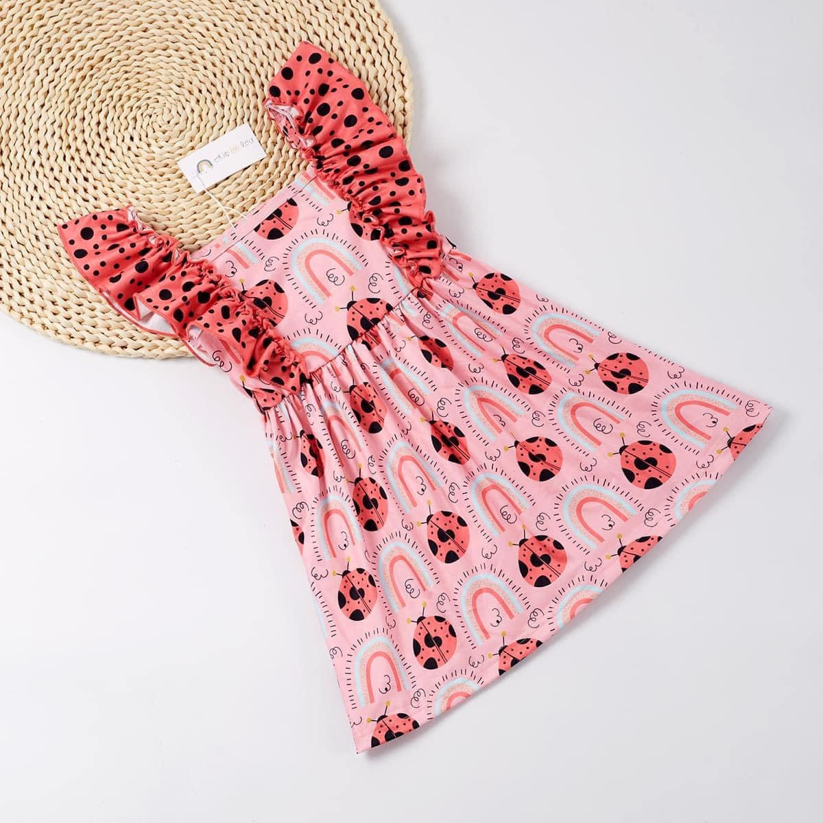 Pink Ladybug Dress by Okie & Lou