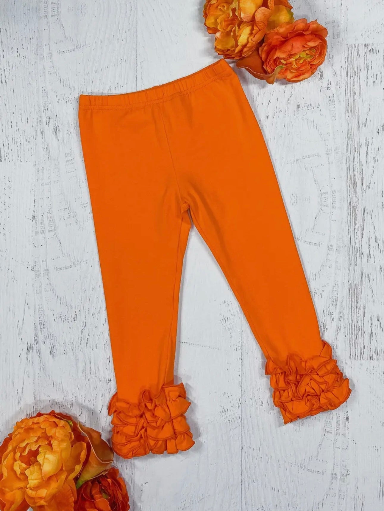 Solid Ruffled Fitted Icing Leggings