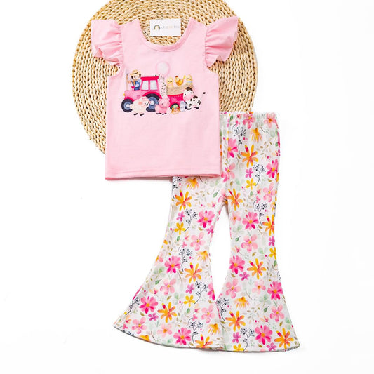 Pre-Order Pink Barnyard Blossoms Pants Set by Okie & Lou