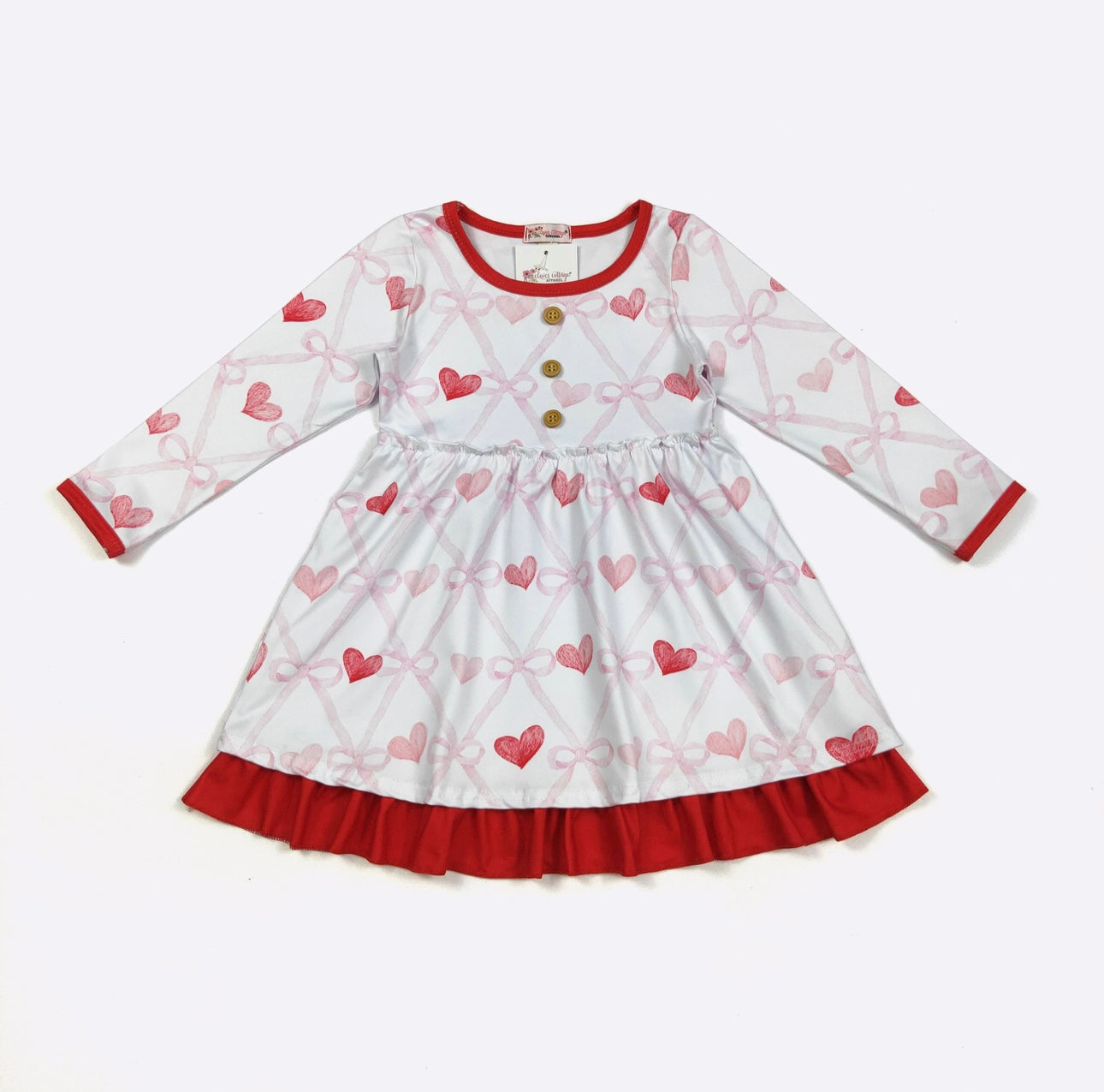 Coquette Heart Girls Dress By Clover Cottage