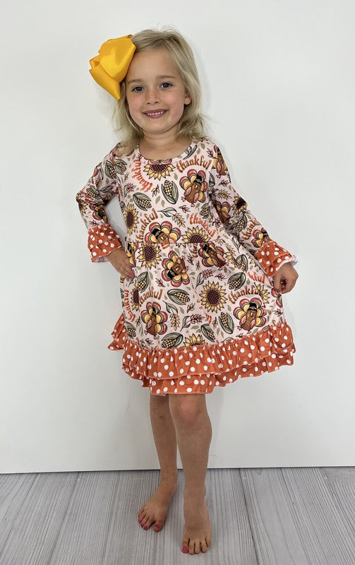 Thankful Turkey Dress by Clover Cottage