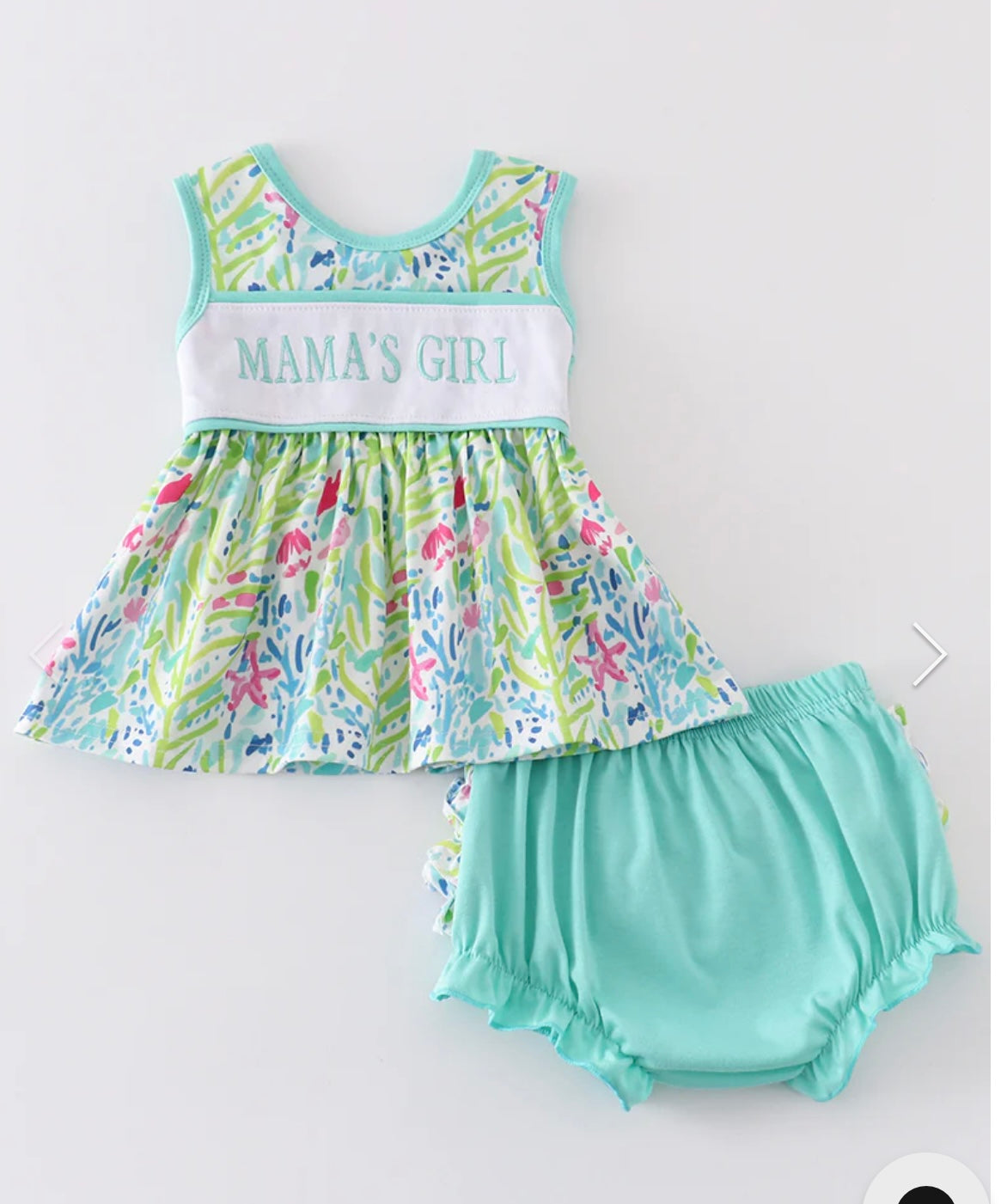Green Print Mamas Girl Bummie Set from Honeydew