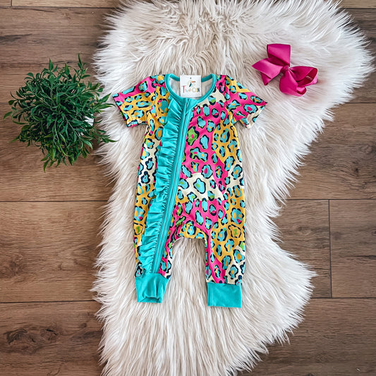 Wild Pop Zipper Romper By TwoCan
