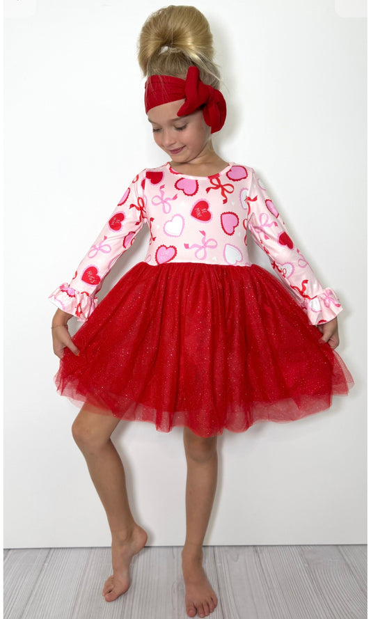 Valentine Tutu Girls Dress By Clover Cottage