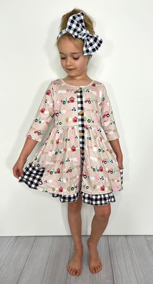 Farm Plaid Dress by Clover Cottage