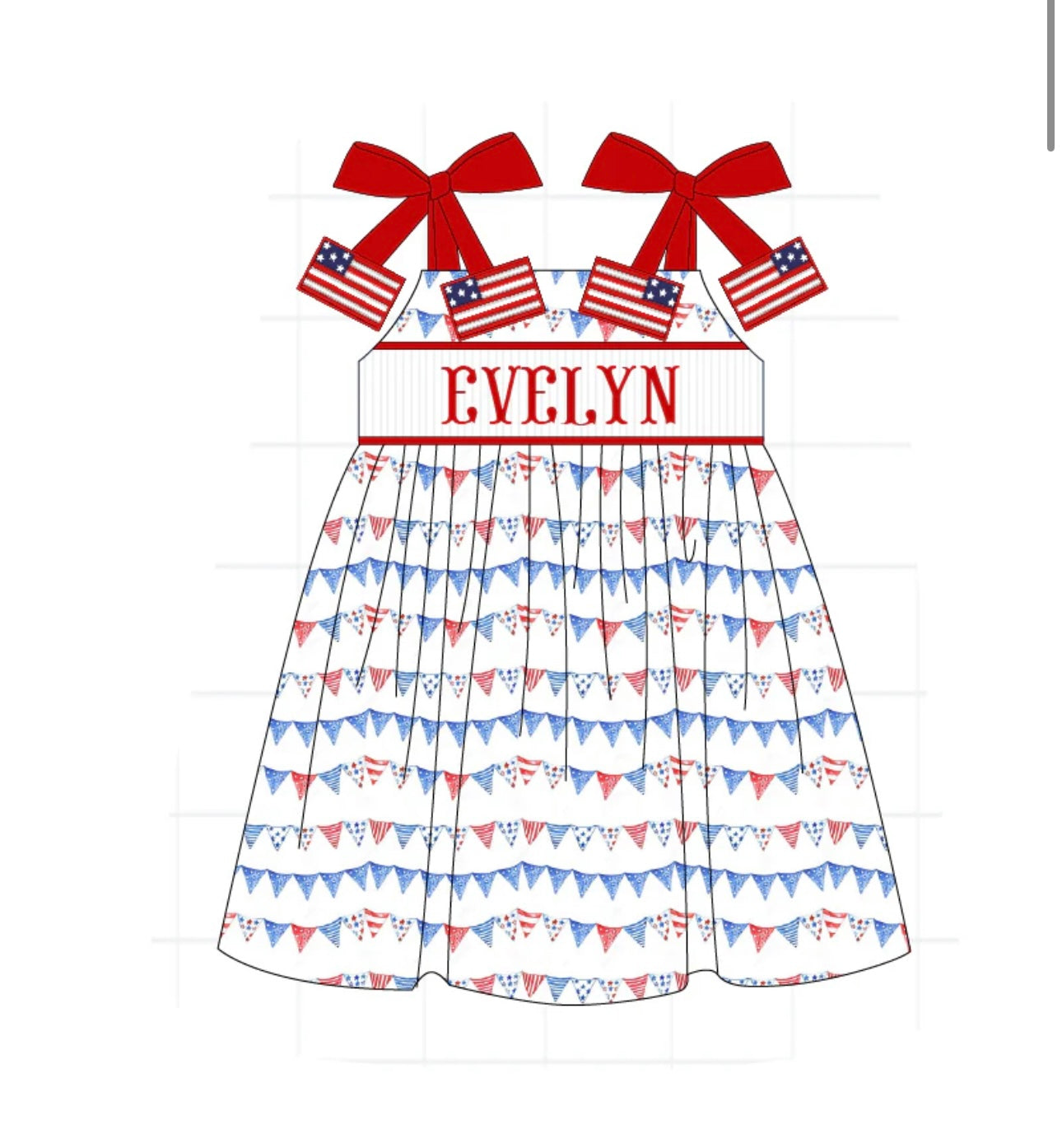 Pre-Order Patriotic Names Dress