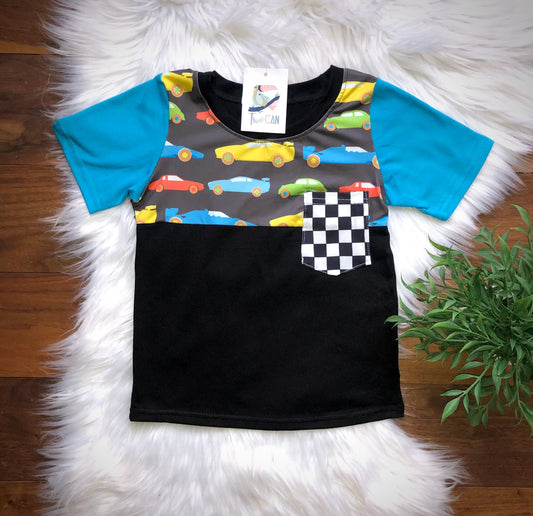Race Car Pocket Tee By TwoCan