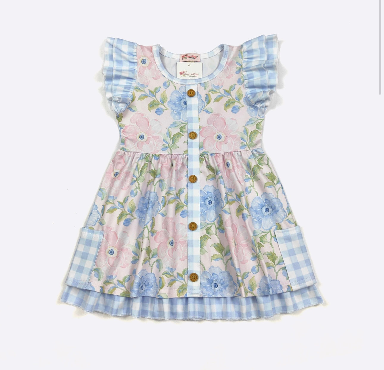 Cotton Candy Poppy Girls Dress By Clover Cottage