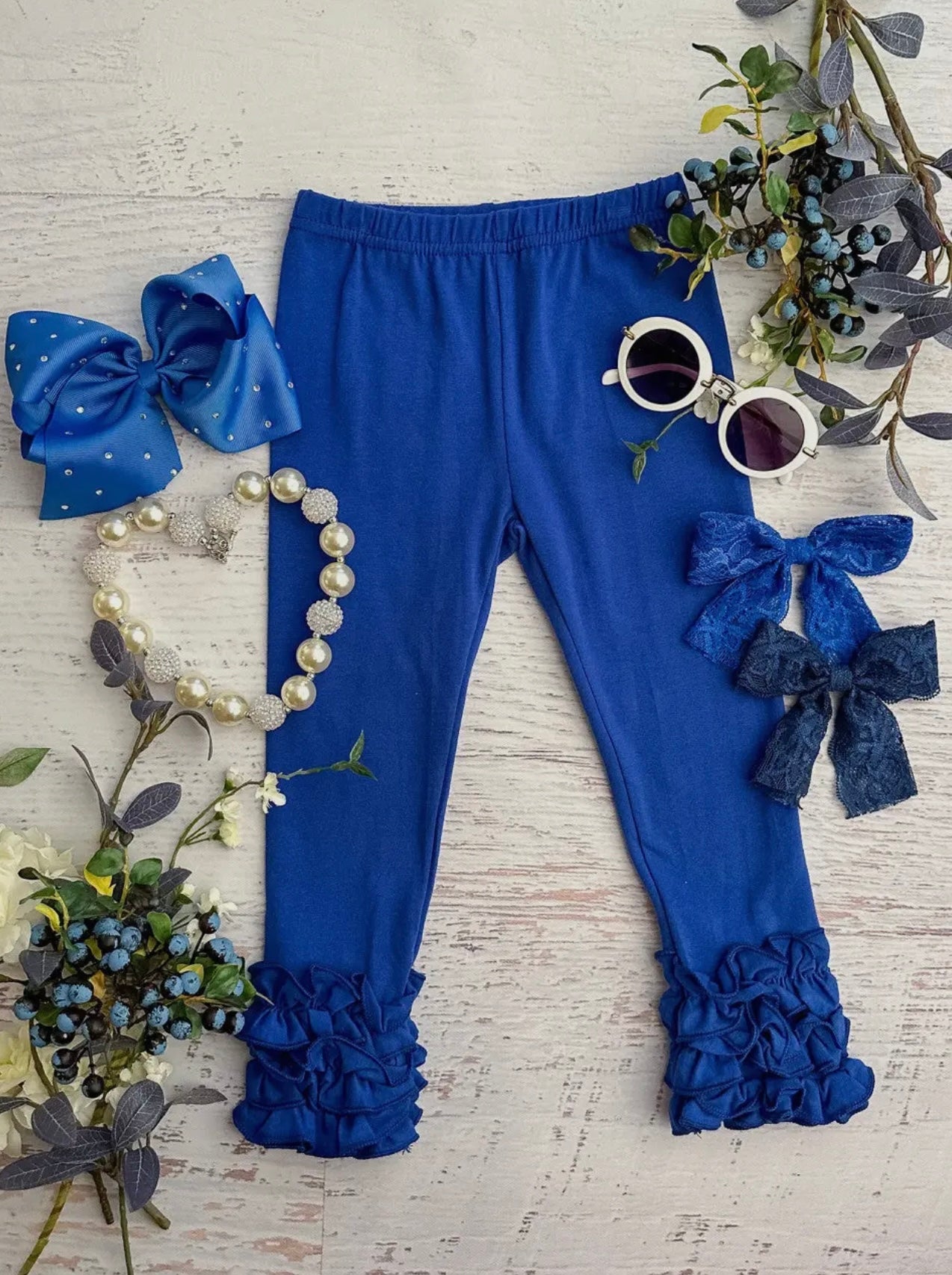 Solid Ruffled Fitted Icing Leggings