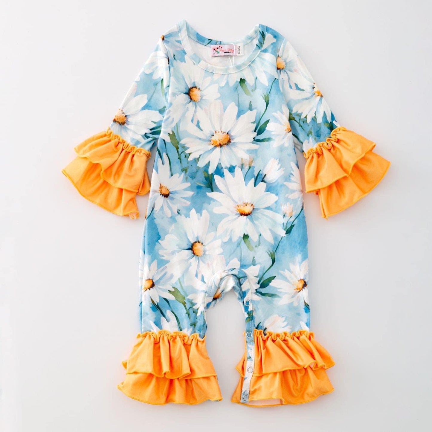 Blue Daisy Infant Romper by Clover Cottage