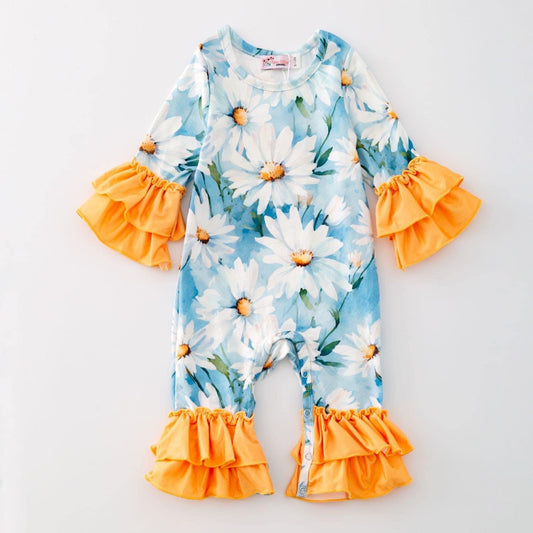 Blue Daisy Infant Romper by Clover Cottage