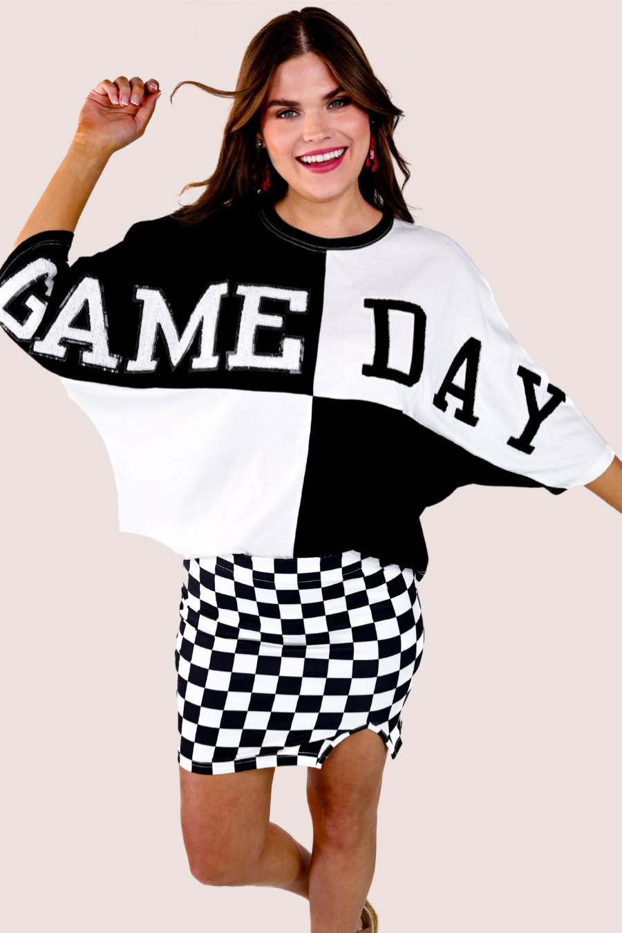 PREORDER- Huddle Up Color Block Top- Black