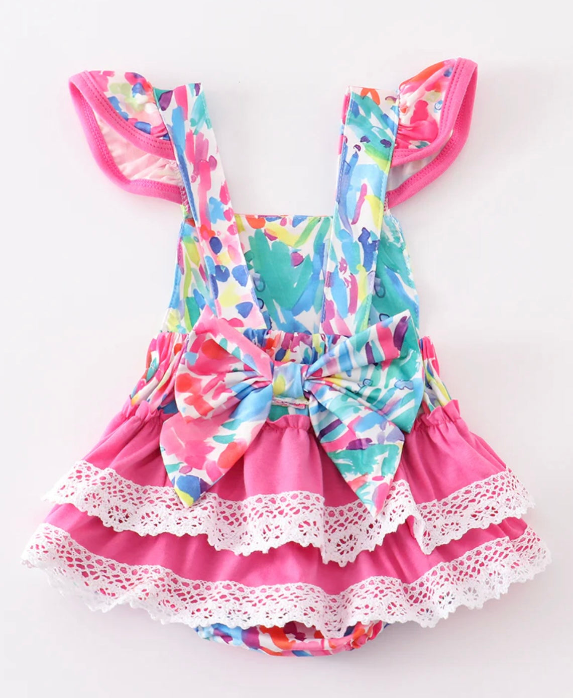 Pink Floral Print Girls Bubble by Honeydew