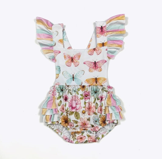 Floral Garden Infant Romper by Clover Cottage