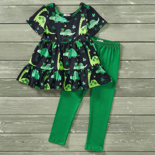 Pre-Order Shamrock Dino’s Pants Set by Pete + Lucy
