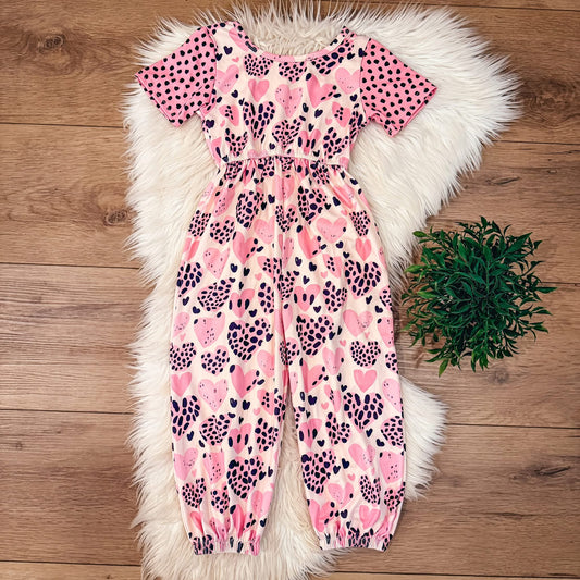 Leopard Hearts Jumpsuit By TwoCan