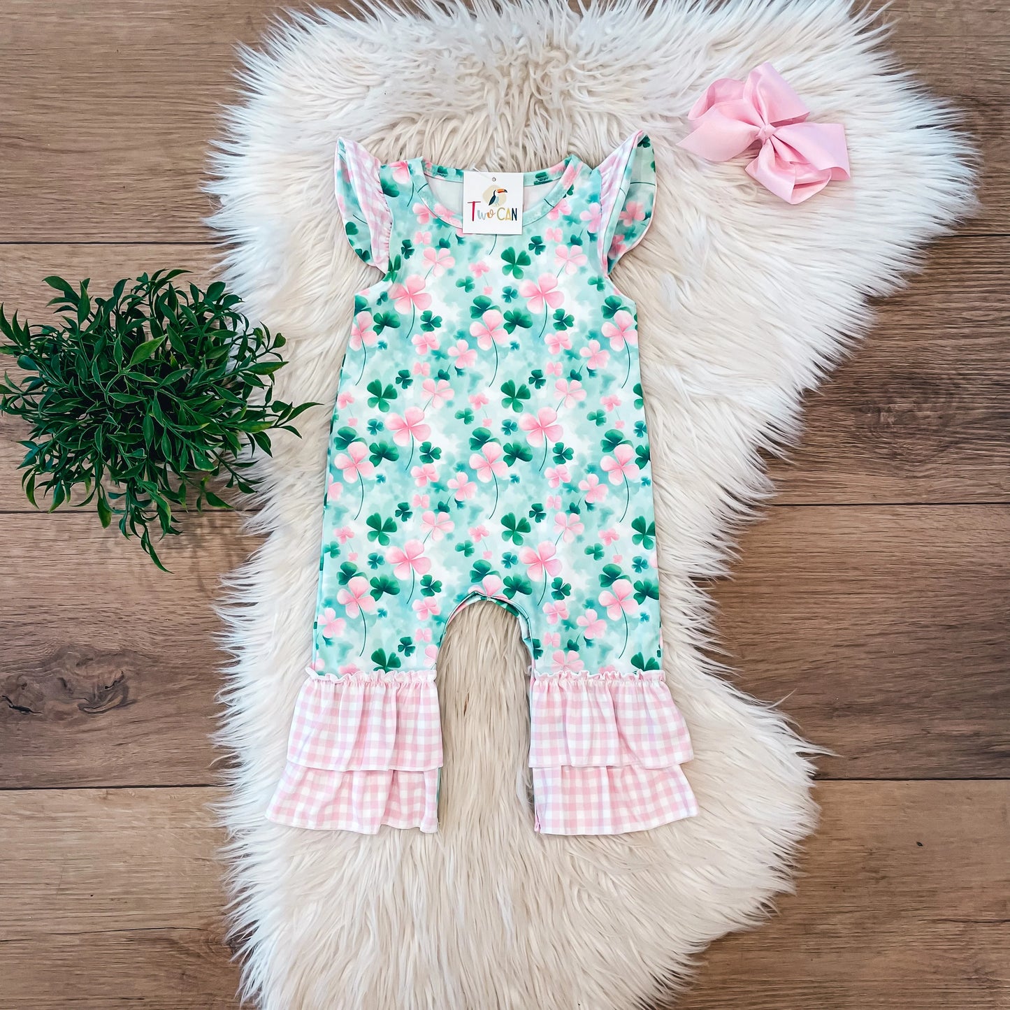 Colorful Clovers Infant Romper By TwoCan