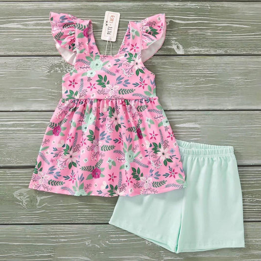 Raspberry Petals Short Set by Pete + Lucy