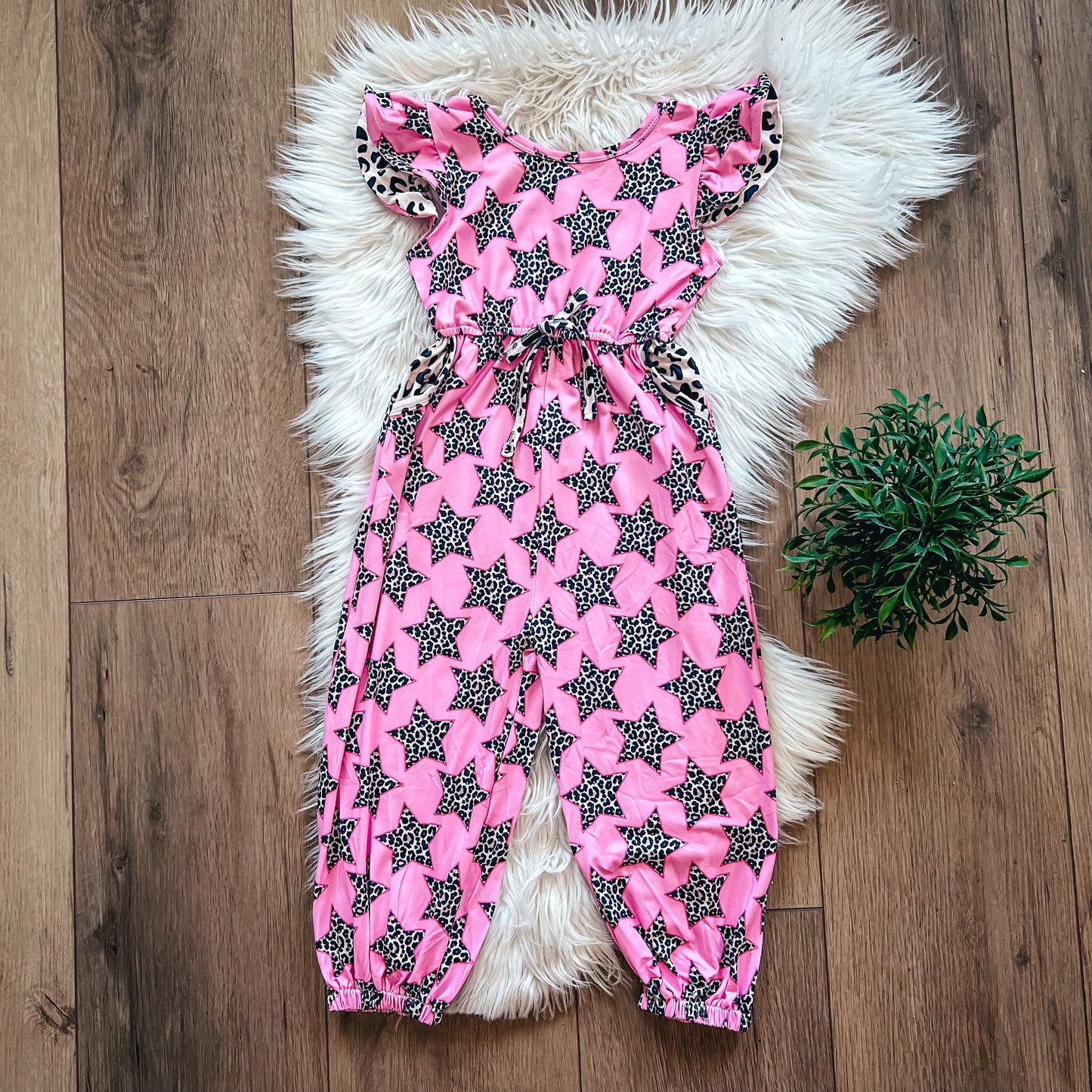 Pink Stars + Leopard Jumpsuit By TwoCan