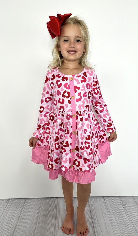 Pink Leopard Dress by Clover Cottage