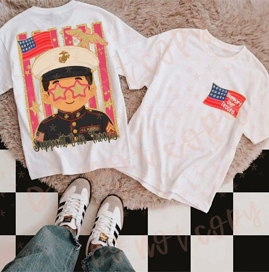 Support the Troops Glitzy Tee (Adult)