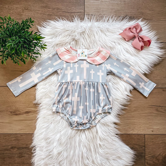 Girls Cross Infant Romper by TwoCan