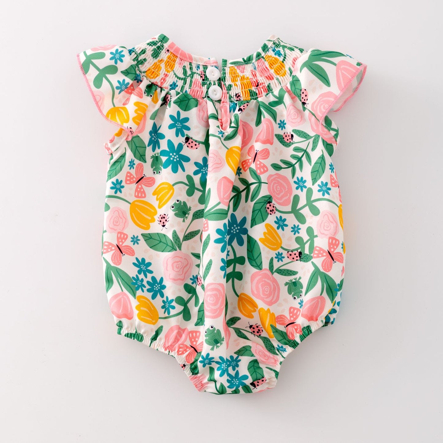 Ladybug Blooms Infant Romper by Clover Cottage