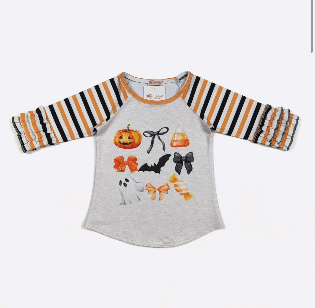 Halloween Boo Bows Girls Raglan